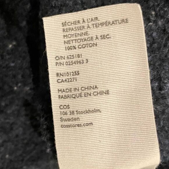 COS Charcoal Blue x White Speckled Sweatshirt Size S EUC - Picture 5 of 5